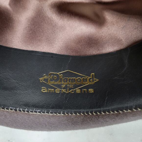 VINTAGE Borsalino Diamante II Hat 7 3/8 Gray Brown Fur‎ Felt Bowler Derby Italy - Picture 13 of 16